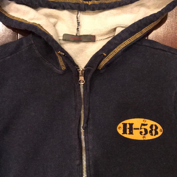 HANK Navy blue 3/4 sleeve crop length track jacket - Picture 6 of 7